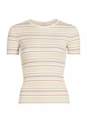 Akris Punto Striped Rib-Knit Short-Sleeve T-Shirt