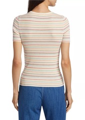 Akris Punto Striped Rib-Knit Short-Sleeve T-Shirt