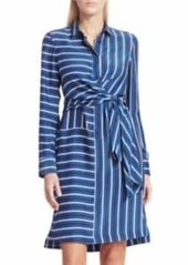 Akris Punto Striped Silk Wrap Dress