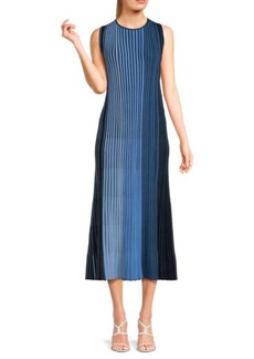 Akris Punto Striped Virgin Wool Ribbed Knit Dress