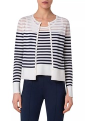 Akris Punto Striped Wool-Blend Cardigan