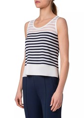 Akris Punto Striped Wool-Blend Knit Tank