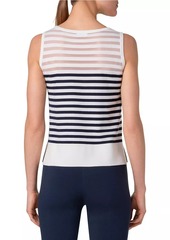 Akris Punto Striped Wool-Blend Knit Tank