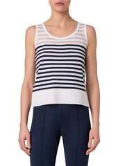 Akris Punto Striped Wool-Blend Knit Tank