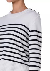 Akris Punto Striped Wool-Blend Long-Sleeve Sweater
