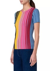 Akris Punto Striped Wool Knit Top