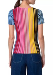 Akris Punto Striped Wool Knit Top