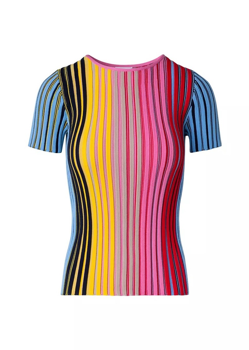 Akris Punto Striped Wool Knit Top