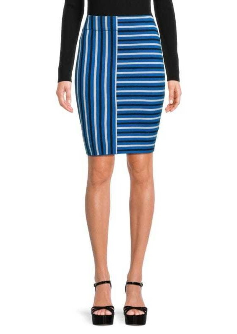 Akris Punto Striped Wool Mini Pencil Skirt