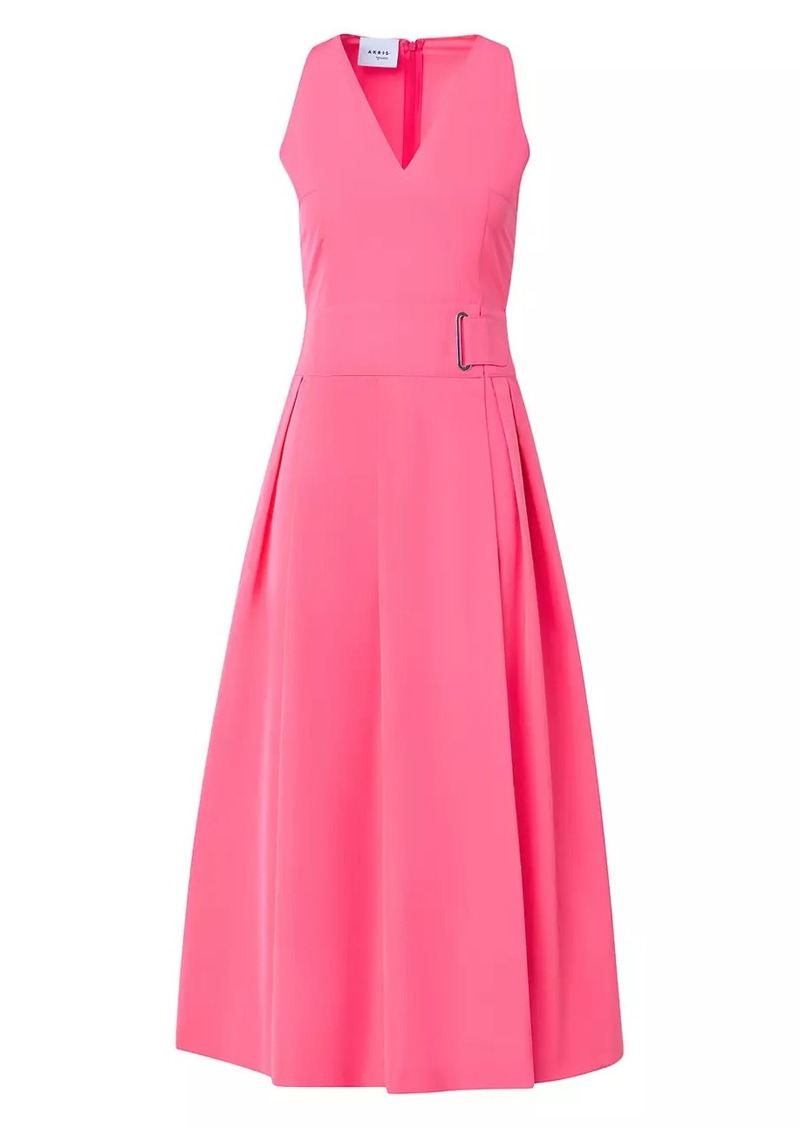 Akris Punto Techno Taffeta V-Neck Cocktail Dress