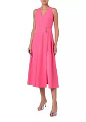 Akris Punto Techno Taffeta V-Neck Cocktail Dress