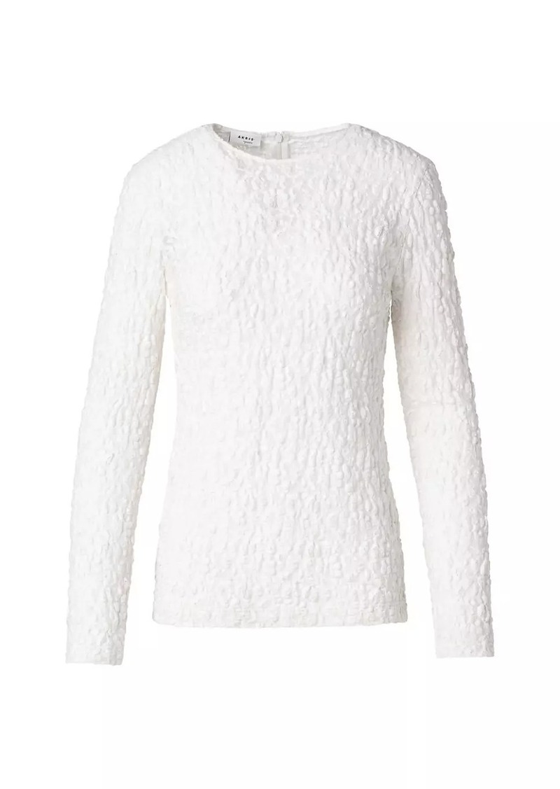 Akris Punto Textured Cloqué Long-Sleeve Top