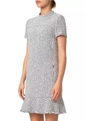 Akris Punto Tweed Flounce Minidress