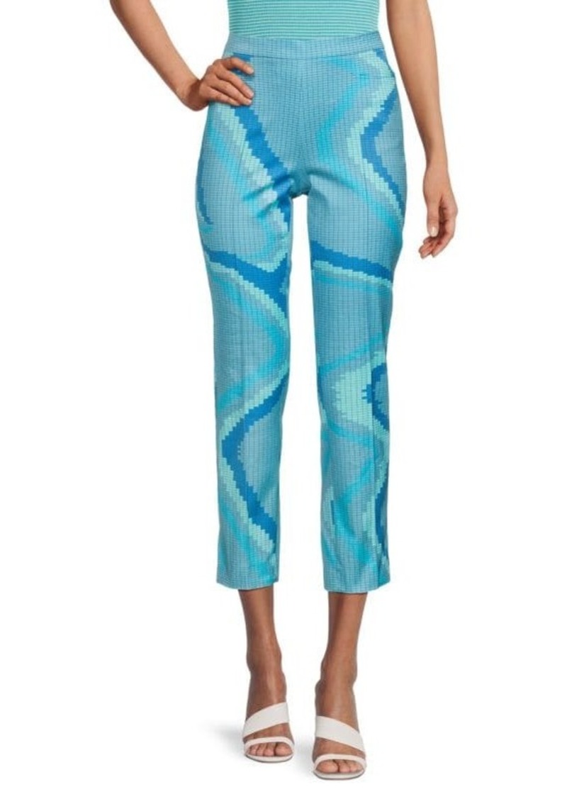 Akris Punto Wave Print Cropped Pants