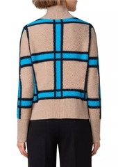 Akris Punto Windowcheck Wool-Cashmere Sweater