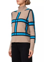 Akris Punto Windowcheck Wool-Cashmere Sweater