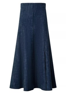 Akris Punto Wool-Blend Denim Midi Skirt