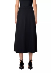 Akris Punto Wool-Blend Pleated Midi-Skirt