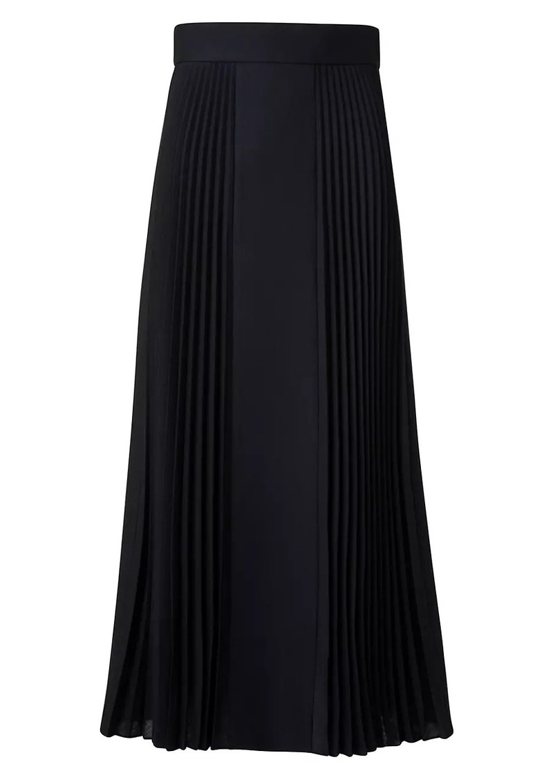 Akris Punto Wool-Blend Pleated Midi-Skirt