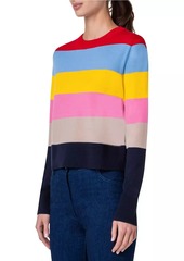 Akris Punto Wool Colorblock Crewneck Sweater