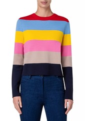 Akris Punto Wool Colorblock Crewneck Sweater