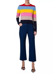 Akris Punto Wool Colorblock Crewneck Sweater