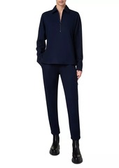 Akris Punto Wool Jersey O-Ring Zip T-Shirt