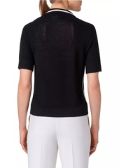 Akris Punto Wool Knit Polo Top