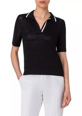 Akris Punto Wool Knit Polo Top