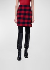 Akris Punto XL Gingham Wool-Blend Tweed Wrap Skirt