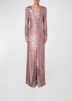 Akris Sequined Gown with Front Slit