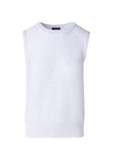 Akris Sequin-Embellished Linen-Blend Sweater Vest