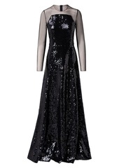 Akris Sequined A-Line Gown