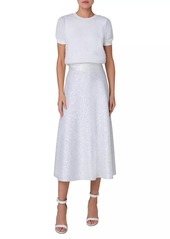 Akris Sequined Wool-Blend Flare Midi-Skirt