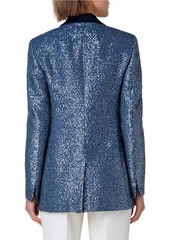 Akris Sequined Wool-Blend Tuxedo Jacket