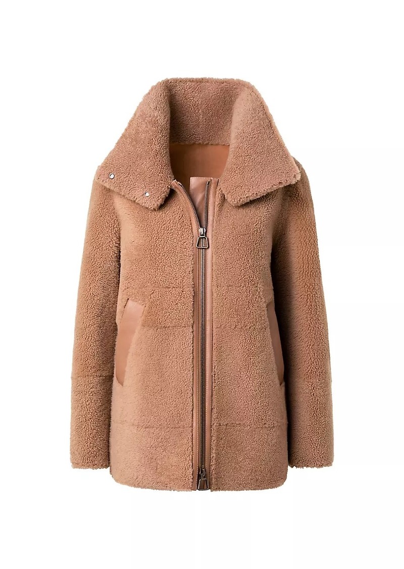 Akris Shearling Zip-Front Coat