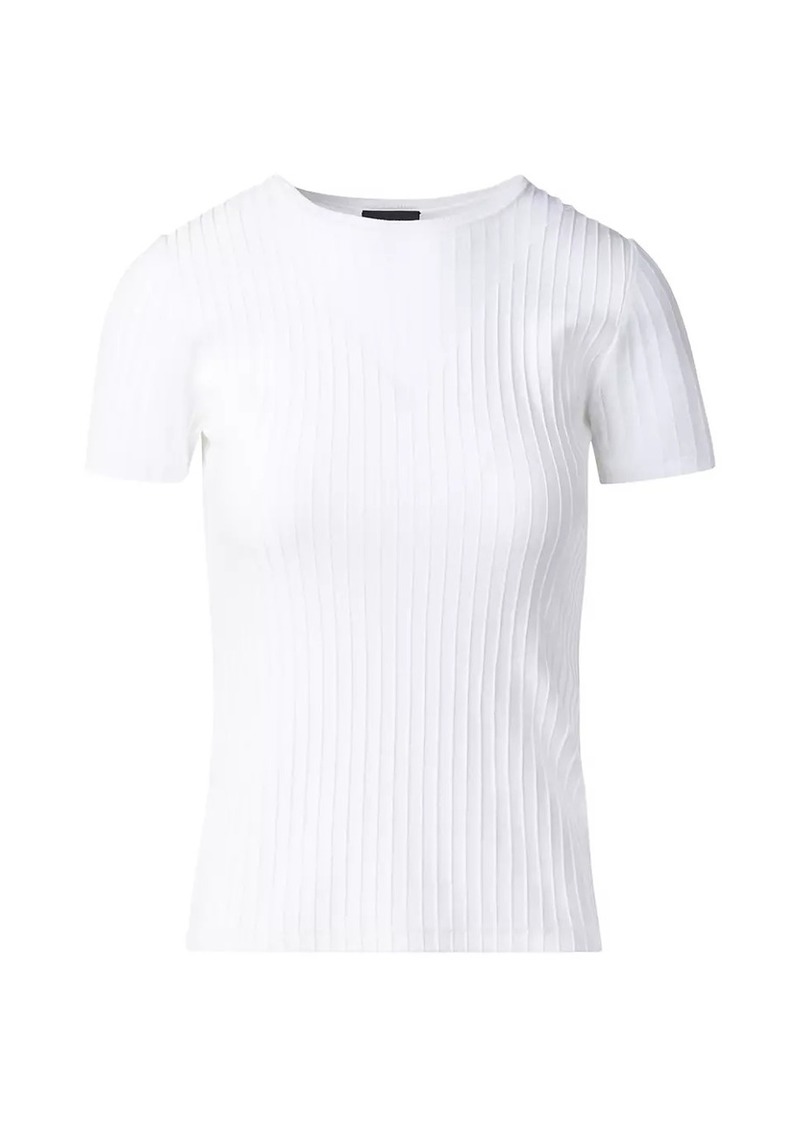 Akris Sheer Inset Rib-Knit T-Shirt