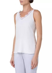 Akris Silk Crêpe Petal Lace Tank