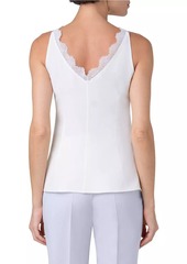 Akris Silk Crêpe Petal Lace Tank