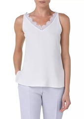 Akris Silk Crêpe Petal Lace Tank