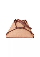 Akris Small Ai Raffia & Leather Shoulder Bag