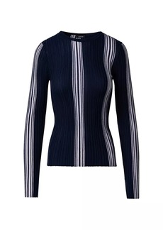Akris Striped Wool & Silk-Blend Sweater