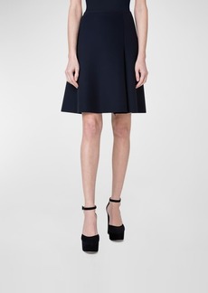 Akris Techno Neoprene Skirt with Asymmetrical Zip-Front Slit