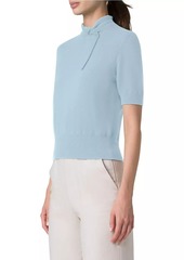 Akris Tie-Neck Cashmere Top