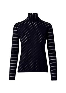 Akris Transparent Diagonal Stripe Sweater
