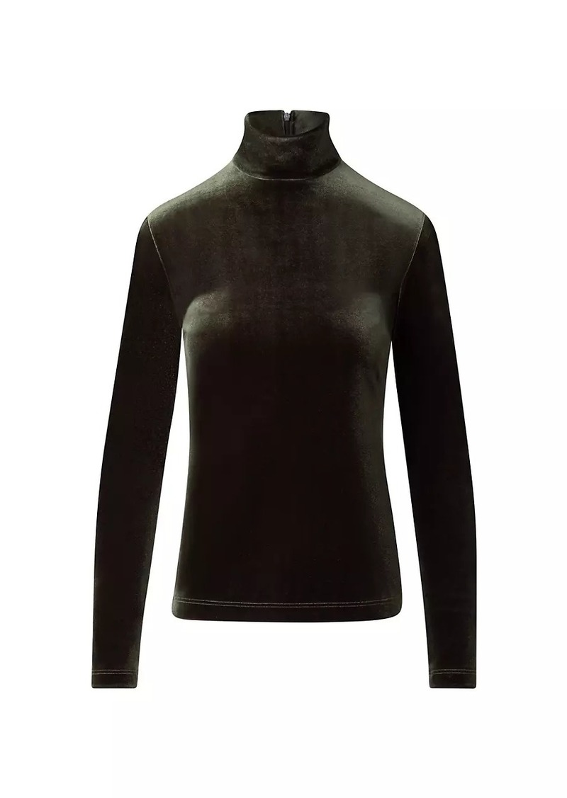 Akris Velvet Mock Turtleneck Top