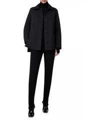 Akris Wheeler Grid Quilted Coat