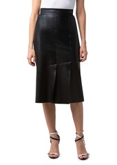 Akris Leather Skirt in Black at Nordstrom