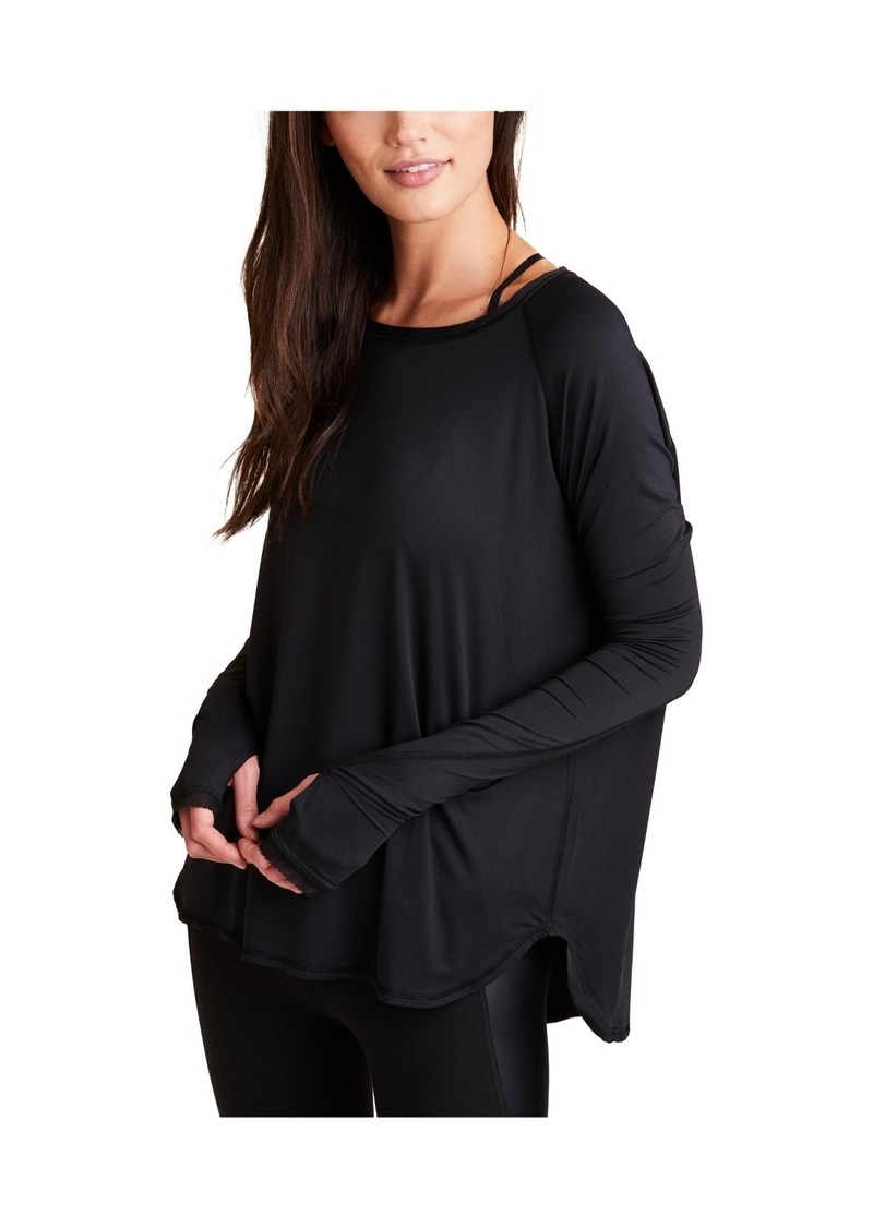 ALALA Women's Regular Size Fractal Raglan Long Sleeve Tee - Black, Black