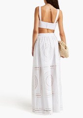 Alberta Ferretti - Broderie anglaise cotton-blend maxi skirt - White - IT 38